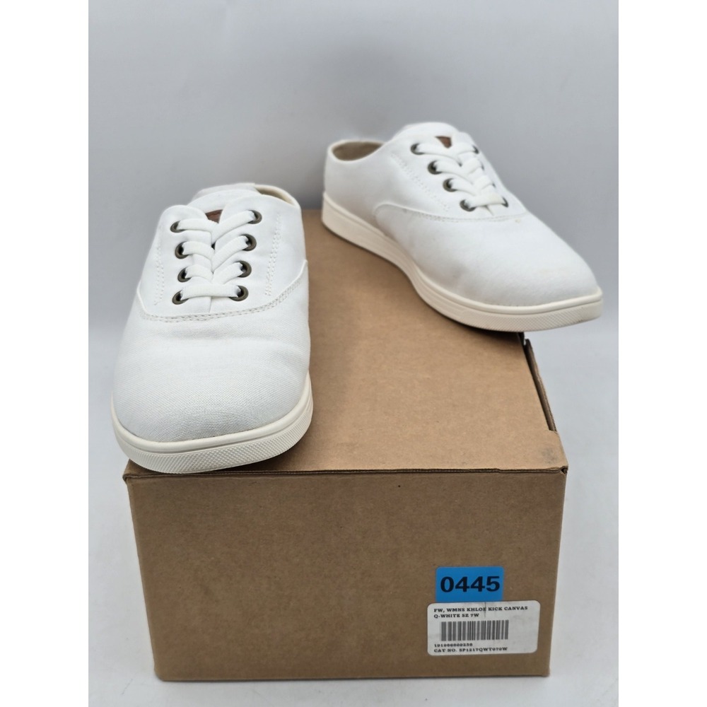 Spenco Women's Khloe Kick Canvas Sneaker Shoe Q-White size 7W Wide - New‎
